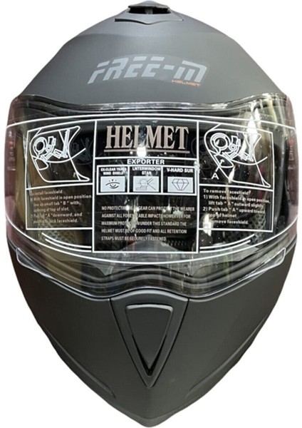 FR-961 Çene Açılır Kask Mat Siyah modelleri