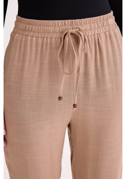 Beli Bağcıklı Viskon Keten Pantolon fırsatları