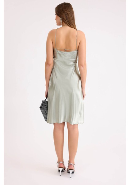 Ip Askılı Midi Boy Saten Elbise fırsatları