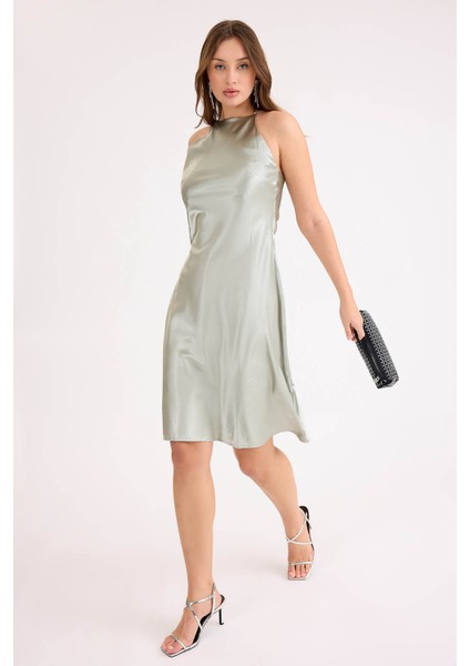 Ip Askılı Midi Boy Saten Elbise indirimleri