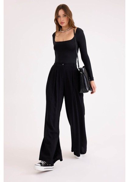 Pileli Geniş Paça Pantolon fiyatları