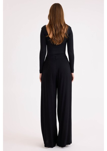 Pileli Geniş Paça Pantolon indirimleri