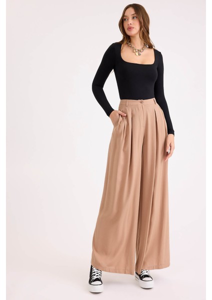 Pileli Geniş Paça Pantolon fiyatları