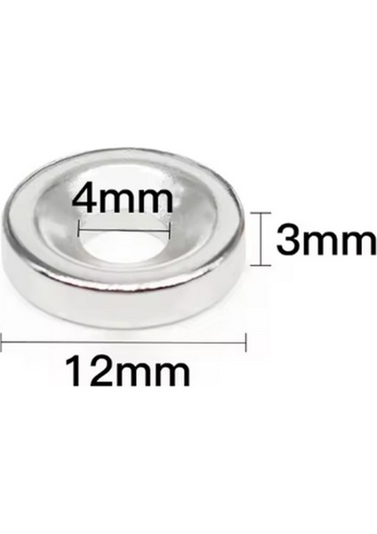Havşa Delikli Neodim Neodyum Mıknatıs Ø12MM x 3mm-4mm 5ADET fiyatları