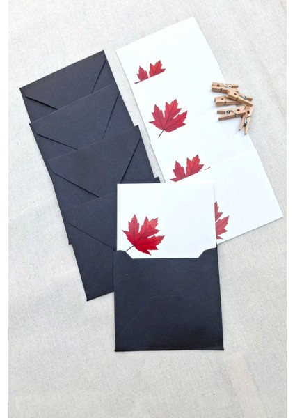 15 Adet Siyah Zarf ve Mandallı Sonbahar Kart- Hediye Paketleme Kartı - Not Kartı 1.hamur fiyatları