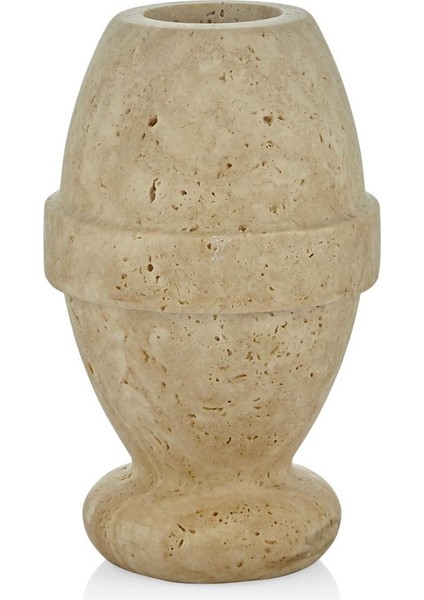 Evza Mermer Traverten Vazo 12.5*12.5*26 cm