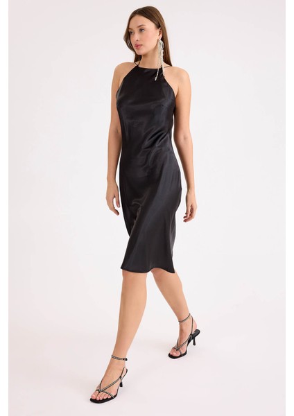 Ip Askılı Midi Boy Saten Elbise fırsatları