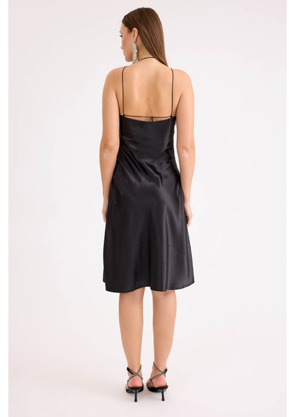 Ip Askılı Midi Boy Saten Elbise indirimleri