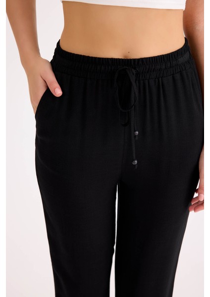 Beli Bağcıklı Viskon Keten Pantolon indirimleri