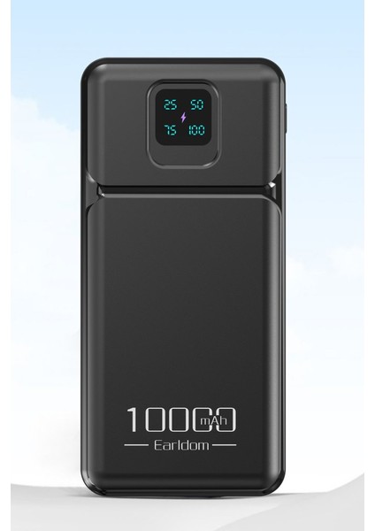 PB64 10.000 mAh 2 Adet 10W USB Çıkışlı Dijital Göstergeli Powerbank - Siyah