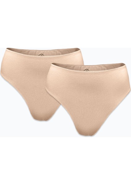 Kadın Ten Rengi 2 Li Paket Modal Yüksek Bel String Tanga 178