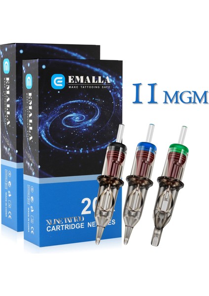 1 Adet 11 Mgm Kartuşlu Iğne - Pen Makina Uyumlu Steril Titanyum Dövme Makinası Iğnesi