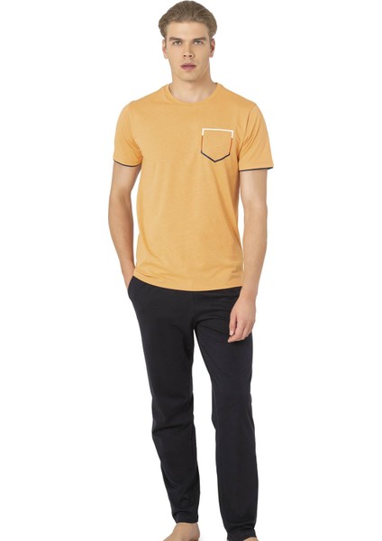 Pierre Cardin, Bisiklet Yaka, Erkek Penye Yazlık Pijama Takım, Pamuk