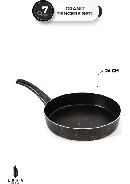 Avngrd 7 Parça Siyah Granit Tencere Seti – 26 cm