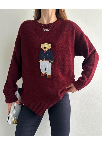 Ayıcık Detaylı Oversize Tunik Kazak