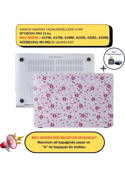 Macbook Pro Kılıf 13 inç M1-M2 A1706-08 A1989 A2159 A2251 A2289 A2338 ile Uyumlu QT01NL