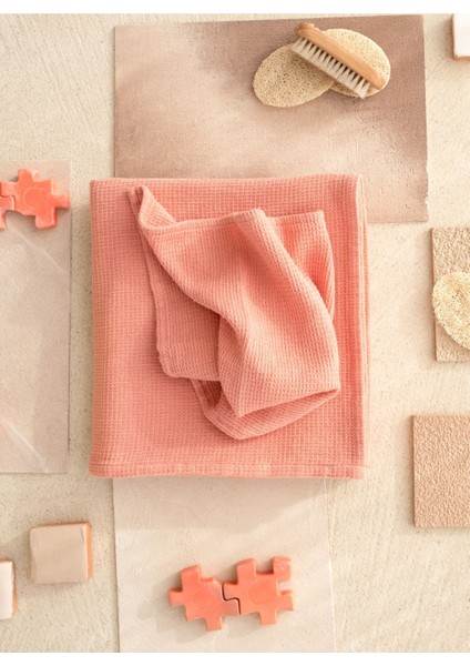 Waffle 4'lü Havlu Şeftali Rengi 30 x 30 modelleri