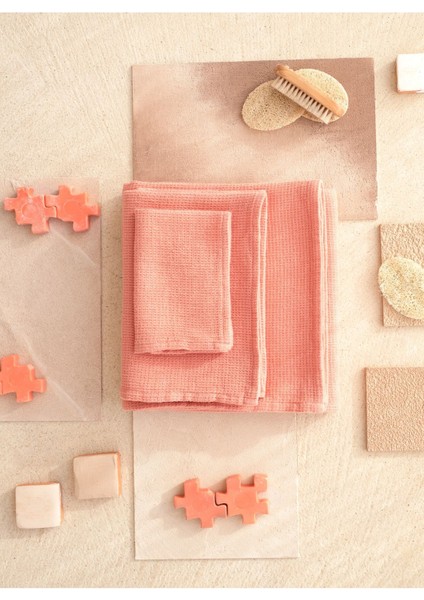Waffle 4'lü Havlu Şeftali Rengi 30 x 30 fırsatları