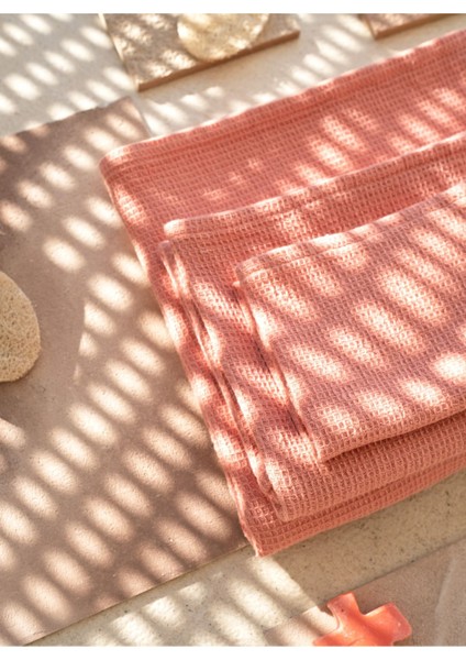 Waffle 4'lü Havlu Şeftali Rengi 30 x 30 indirimleri