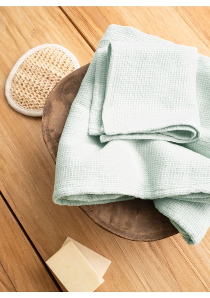 Waffle 4'lü Havlu Açık Yeşil 30 x 30 modelleri