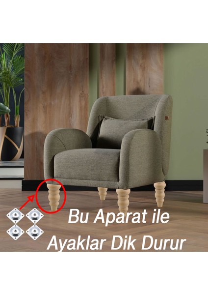Mobilya Koltuk Kanepe Berjer Ayağı Yükseltici Ayakları M8 Civata 4 Adet Ahşap 17 cm Bağlantı Aparat