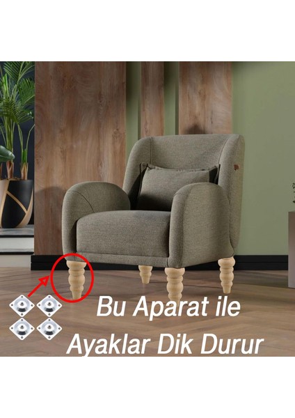 Mobilya Koltuk Kanepe Berjer Ayağı Yükseltici Ayakları M8 Civata 4 Adet Ahşap 17 cm Bağlantı Aparat