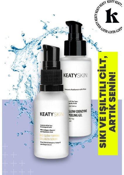 Sıkı ve Parlak Cilt Kolajen Seti | Anında Soyulan Peeling 100ML + Kolajenli Serum 30ML