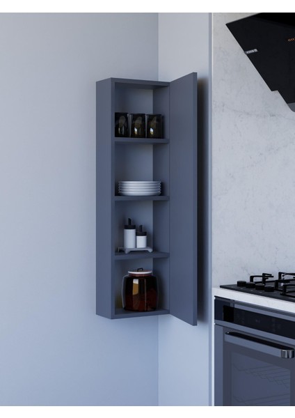 Kapaklı Raflı Banyo Dolabı, Ince Çok Amaçlı Dolap 104 x 31 cm