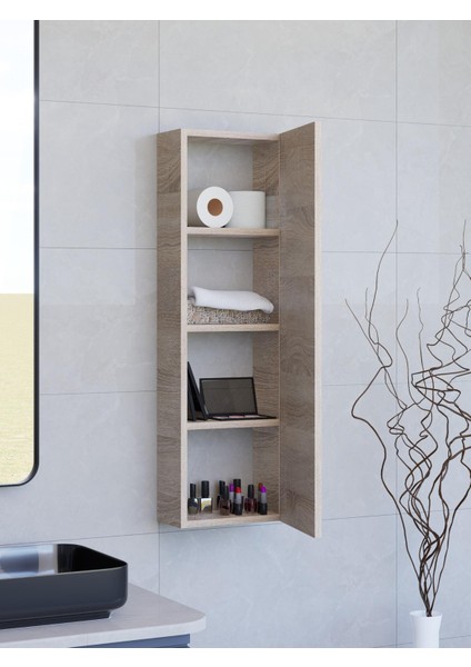 Kapaklı Raflı Banyo Dolabı, Ince Çok Amaçlı Dolap 104 x 31 cm fırsatları