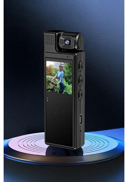Cmr-19 Siyah 4K 180 Derece Vücut Kamerası Wifi Gece Görüşlü Aksiyon Kamerası