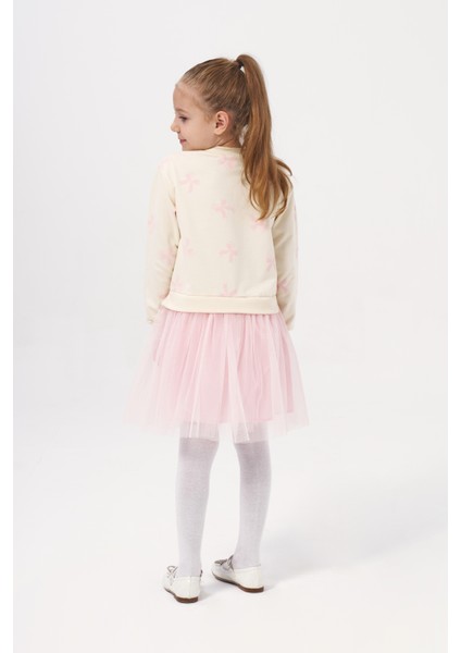 Kız Çocuk Pul Nakışlı Mevsimlik Uzun Kollu Tüllü Elbise fiyatları