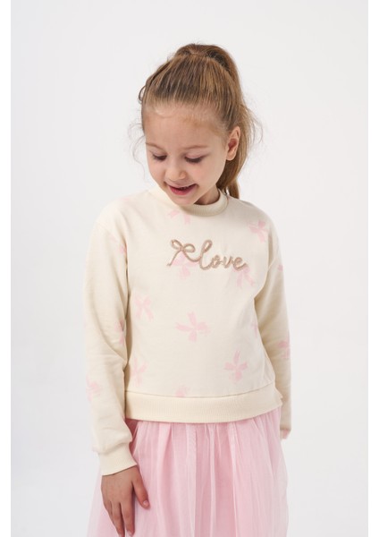 Kız Çocuk Pul Nakışlı Mevsimlik Uzun Kollu Tüllü Elbise modelleri