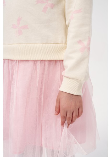 Kız Çocuk Pul Nakışlı Mevsimlik Uzun Kollu Tüllü Elbise indirimleri