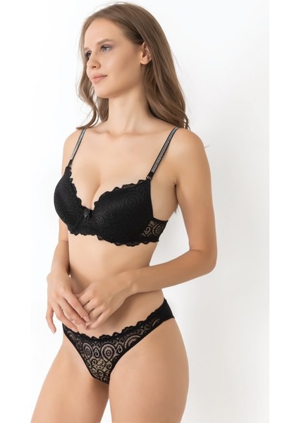 Iç Giyim Kadın Dantelli Askıları Taşlı Destekli Sütyen Takımı 3020 fiyatları