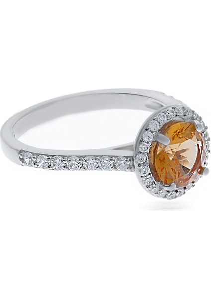 Kadın Yuvarlak Sultanit Taşlı Gümüş Yüzük