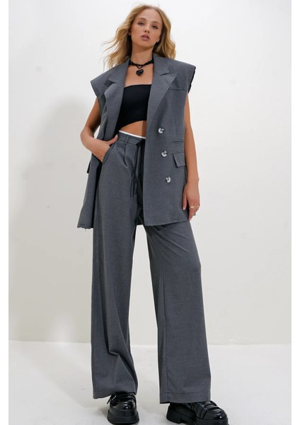 Kolsuz Vatkalı Ceket ve Palazzo Pantolon Takım fiyatları