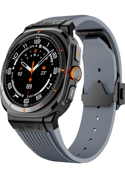 Samsung Galaxy Watch Ultra 47MM Gri Için Silikon Saat Kayışı (Yurt Dışından)