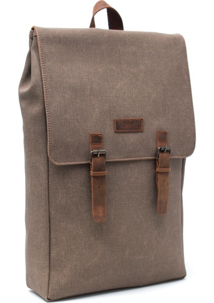 DESIGN02 Kanvas Deri Vizon 15.6 Inch Laptop Sırt Çantası fiyatları