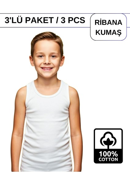 Erkek Çocuk Pamuk Ribana Atlet Oval Yaka 3'lü Paket - 1 Ad. Siyah - 1 Ad Beyaz - 1 Adet Gri Melanj ( 5-6 Yaş ) fiyatları