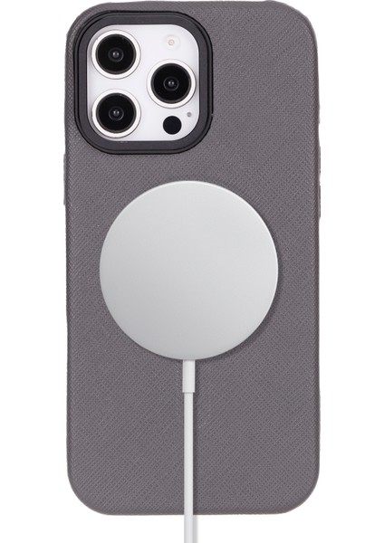 Apple iPhone 16 Pro Max ile Uyumlu Magsafe Şarj Destekli Deri Kılıf