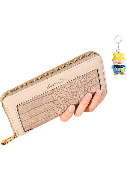 Bayanlar Cüzdan Uzun Fermuarlı Clutch Cep Telefonu Çantası Büyük Kapasiteli Değişim Kutusu (Yurt Dışından)