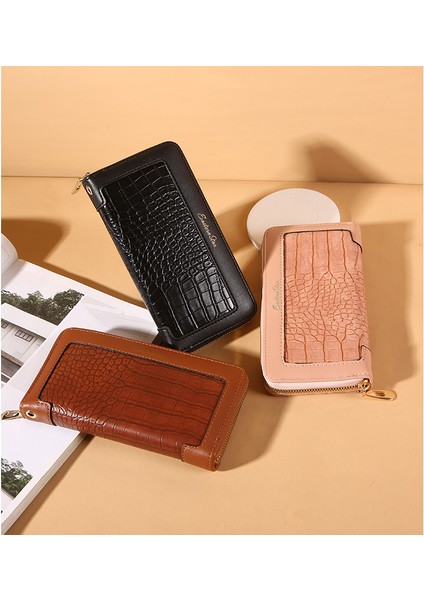 Bayanlar Cüzdan Uzun Fermuarlı Clutch Cep Telefonu Çantası Büyük Kapasiteli Değişim Kutusu (Yurt Dışından) fiyatları