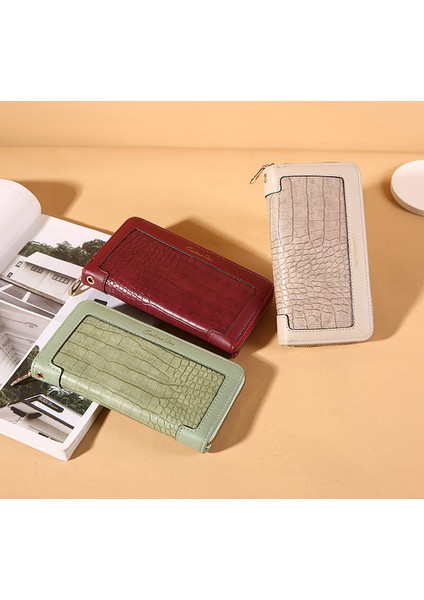 Bayanlar Cüzdan Uzun Fermuarlı Clutch Cep Telefonu Çantası Büyük Kapasiteli Değişim Kutusu (Yurt Dışından) modelleri