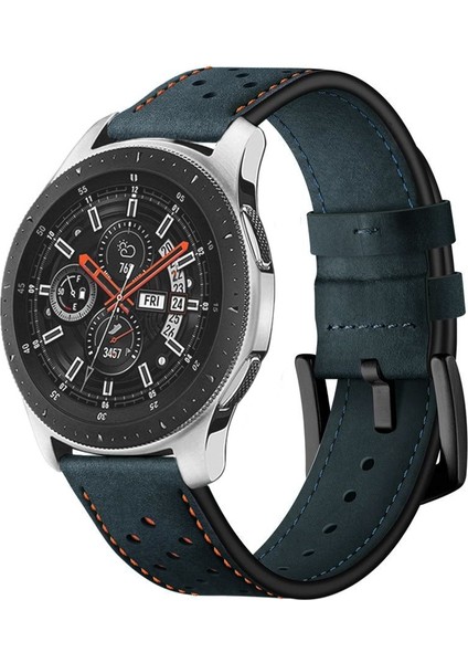 Samsung Galaxy Watch Active Için Deri Watch Band 20MM Koyu Mavi (Yurt Dışından)