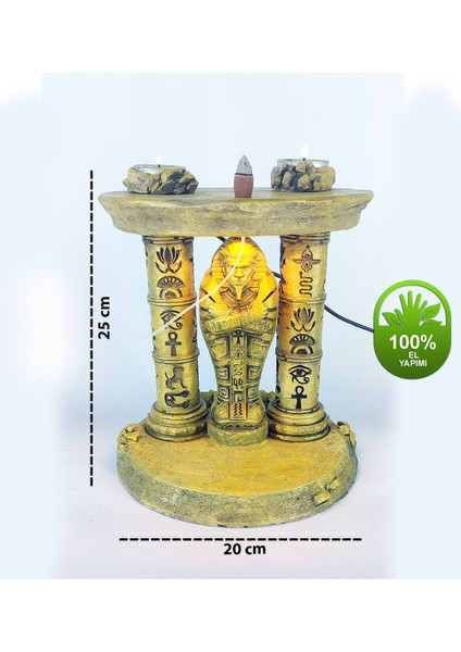 Antik Mısır Sarcophagus Lahit Işıklı Geriakış Tütsülük (Amber Işıklı) indirimleri