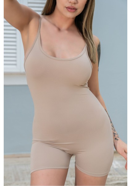Askılı Vücuda Oturan Spor Şort Tulum 3\'lü