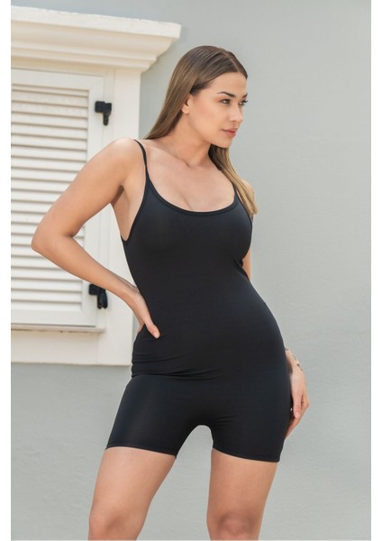 Askılı Vücuda Oturan Spor Şort Tulum 3\'lü