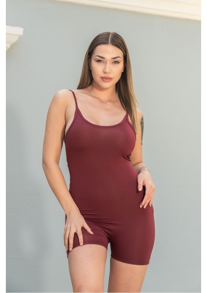 Askılı Vücuda Oturan Spor Şort Tulum 3\'lü