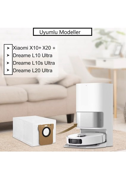 Xiaomi X20 + / X20 Plus / X10 + ( B101GL) Uyumlu Robot Süpürge Toz Torbası 2 Adet fırsatları