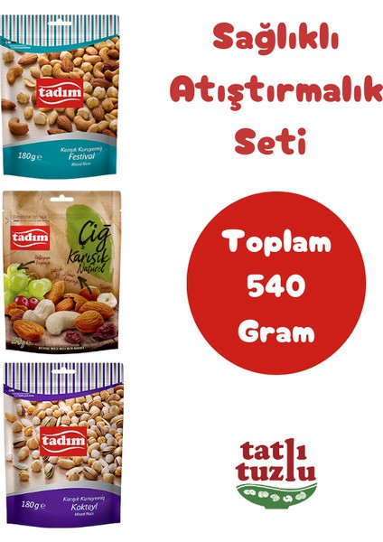 Premium Karışık Kuruyemiş Seti (3’lü Paket) – Tazelik Koruyan Kilitli Ambalajlı fiyatları